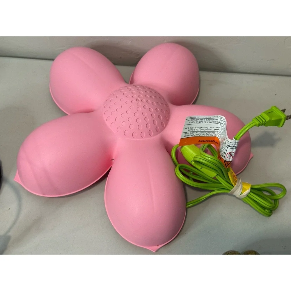 VTG IKEA Smila Blomma Pink Flower Wall Lamp Sconce Kids Night Light Green Cord